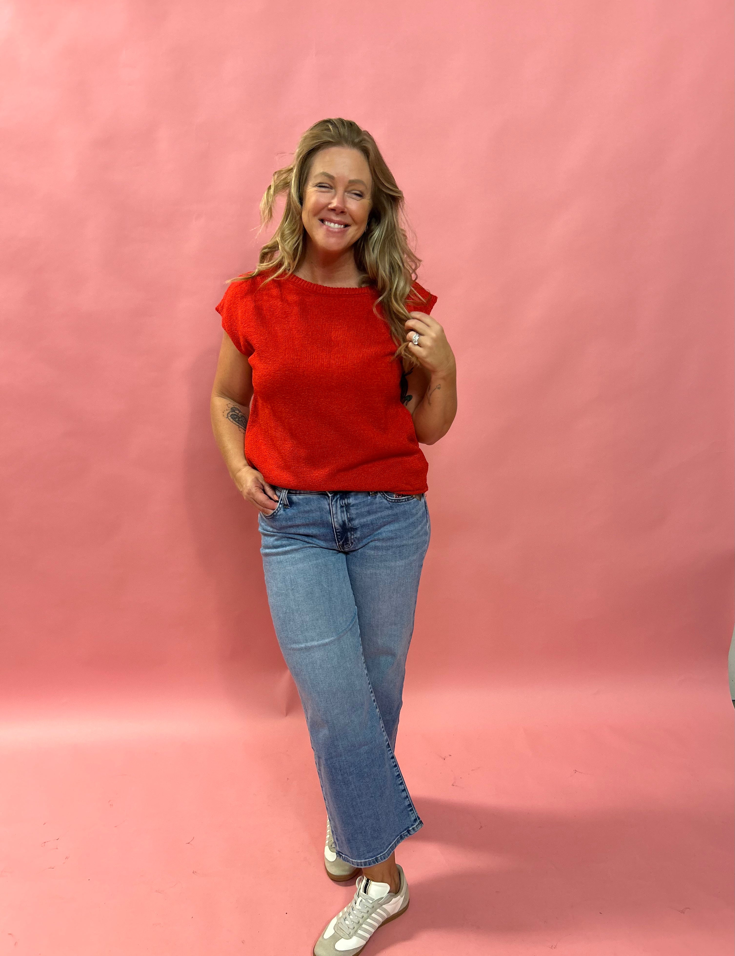 The Heart & Soul Knit Sweater in Red
