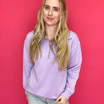 The Isabella Half-Zip Sweatshirt in Purple - Shabby 2 Chic Boutiques
