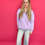 The Isabella Half-Zip Sweatshirt in Purple - Shabby 2 Chic Boutiques