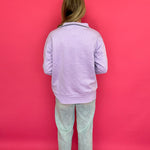 The Isabella Half-Zip Sweatshirt in Purple - Shabby 2 Chic Boutiques