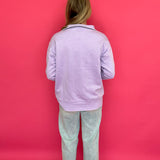 The Isabella Half-Zip Sweatshirt in Purple - Shabby 2 Chic Boutiques