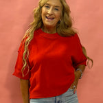 The Laidback Luxe Sweater in Red - Shabby 2 Chic Boutiques