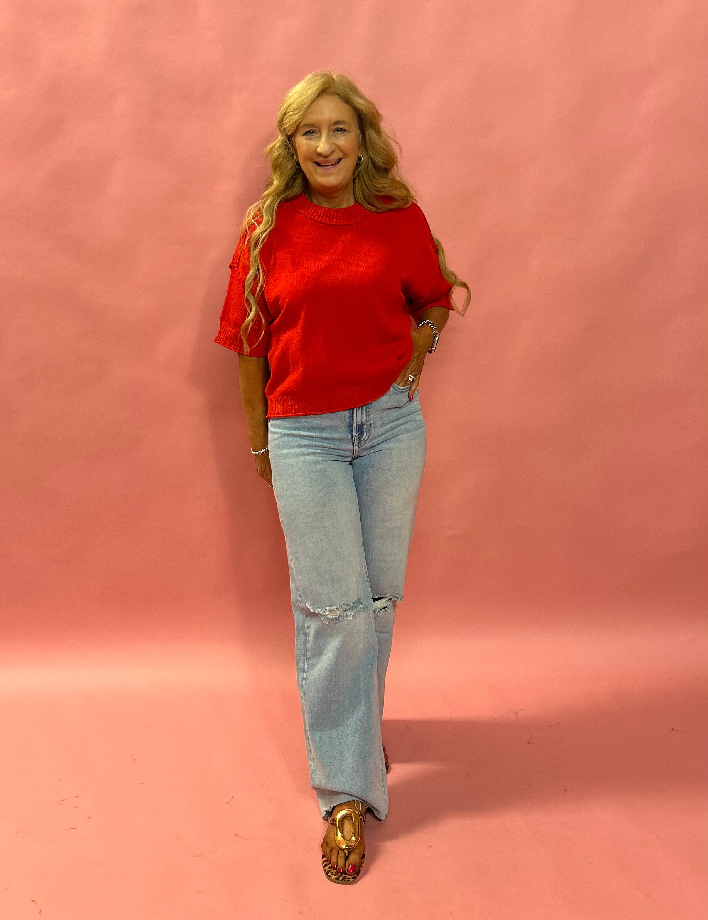 The Laidback Luxe Sweater in Red - Shabby 2 Chic Boutiques