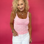 The “Main Character Energy” Polka Dot Tank in Pink - Shabby 2 Chic Boutiques