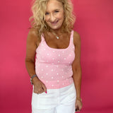 The “Main Character Energy” Polka Dot Tank in Pink - Shabby 2 Chic Boutiques