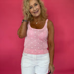 The “Main Character Energy” Polka Dot Tank in Pink - Shabby 2 Chic Boutiques