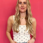 The “Main Character Energy” Polka Dot Tank in White - Shabby 2 Chic Boutiques
