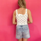 The “Main Character Energy” Polka Dot Tank in White - Shabby 2 Chic Boutiques