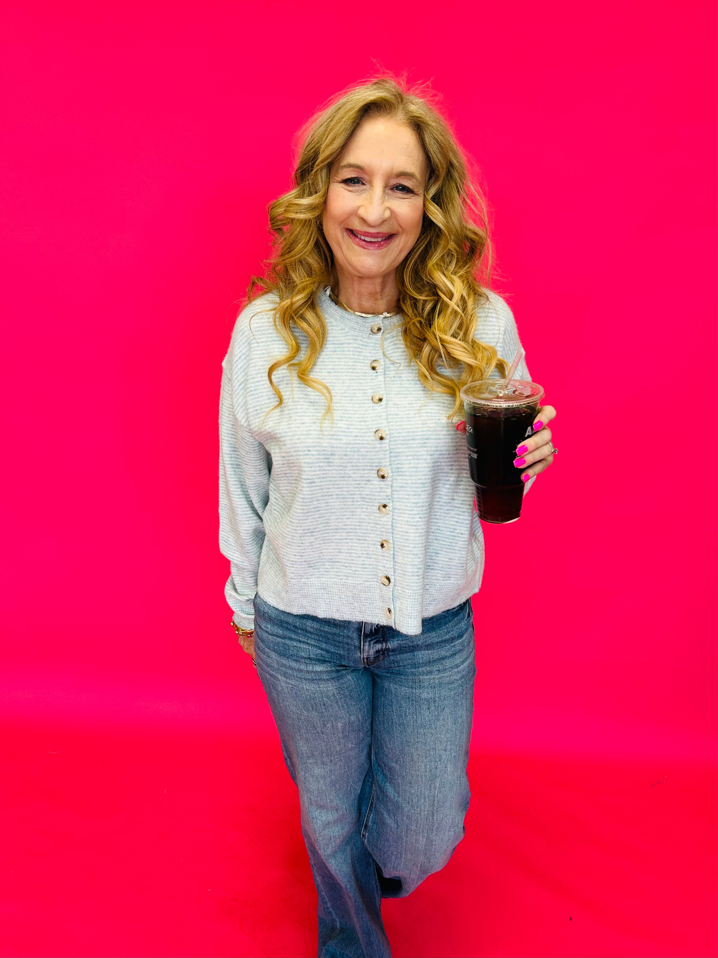 The Mint Days Striped Button-Up Sweater - Shabby 2 Chic Boutiques