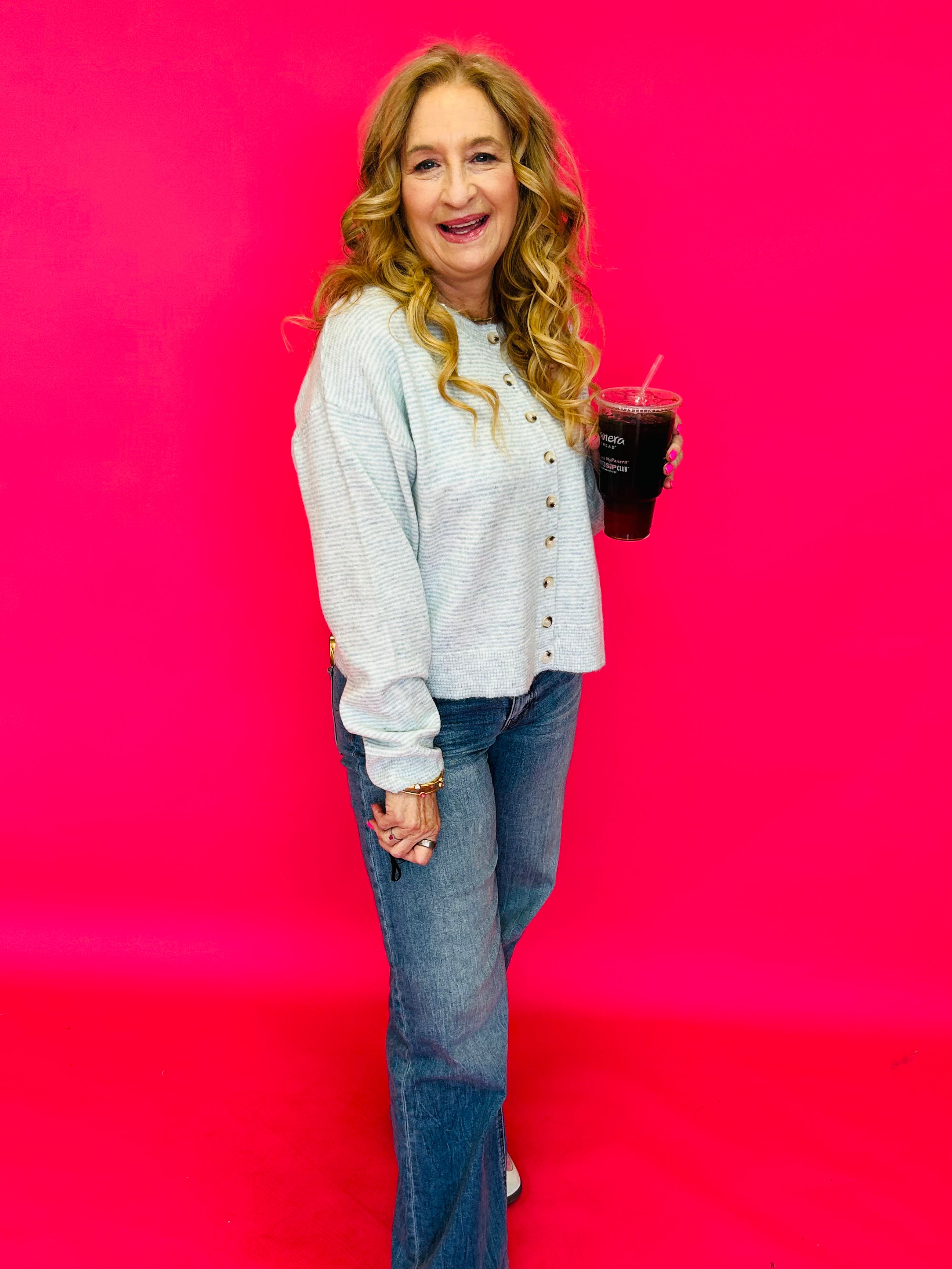 The Mint Days Striped Button-Up Sweater - Shabby 2 Chic Boutiques