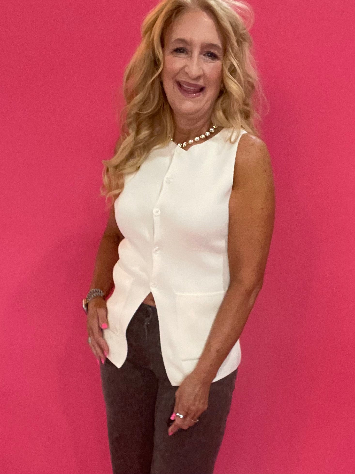 The Modern Muse Sweater Vest in Ivory