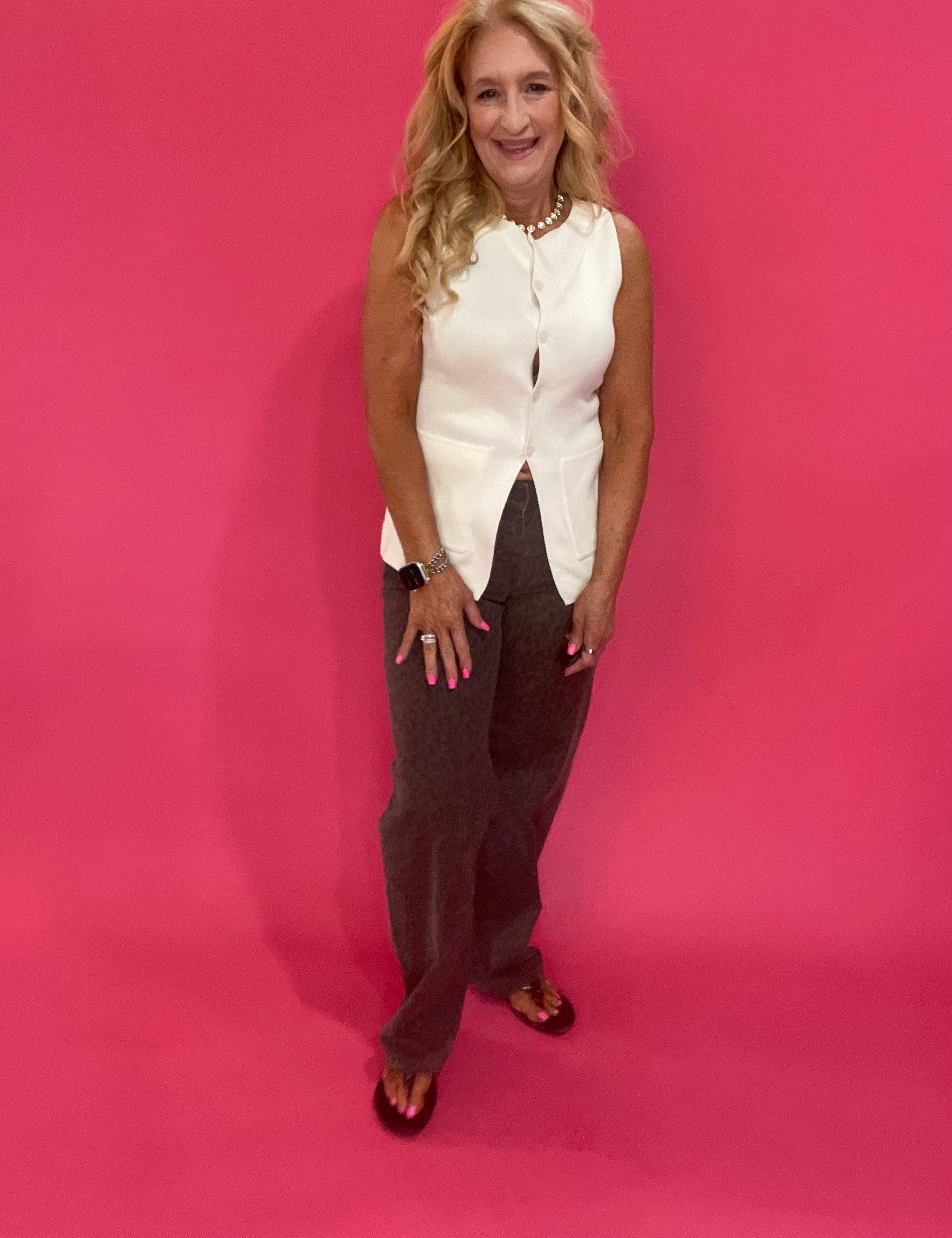 The Modern Muse Sweater Vest in Ivory