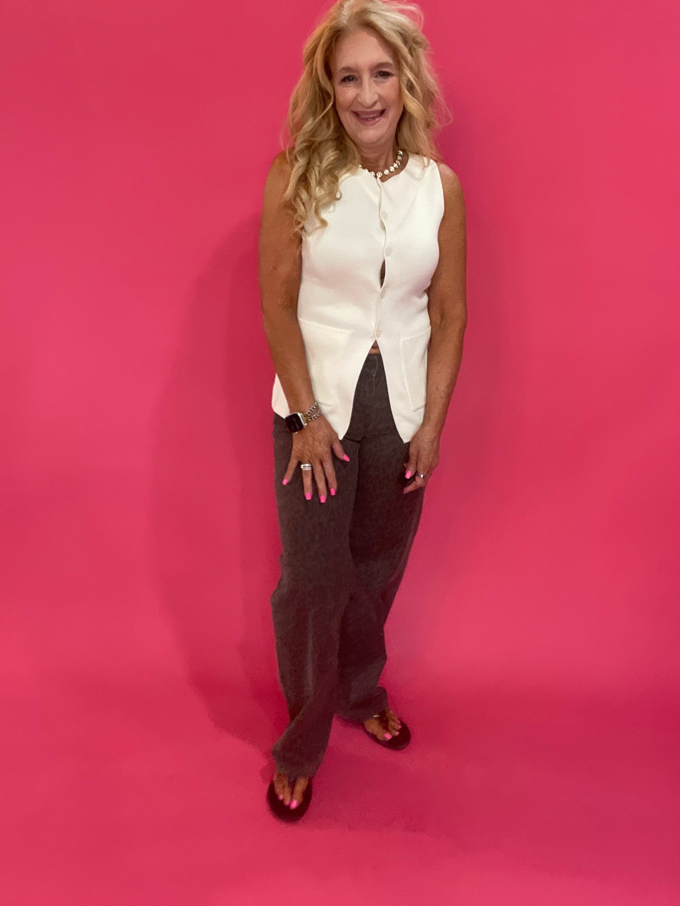 The Modern Muse Sweater Vest in Ivory