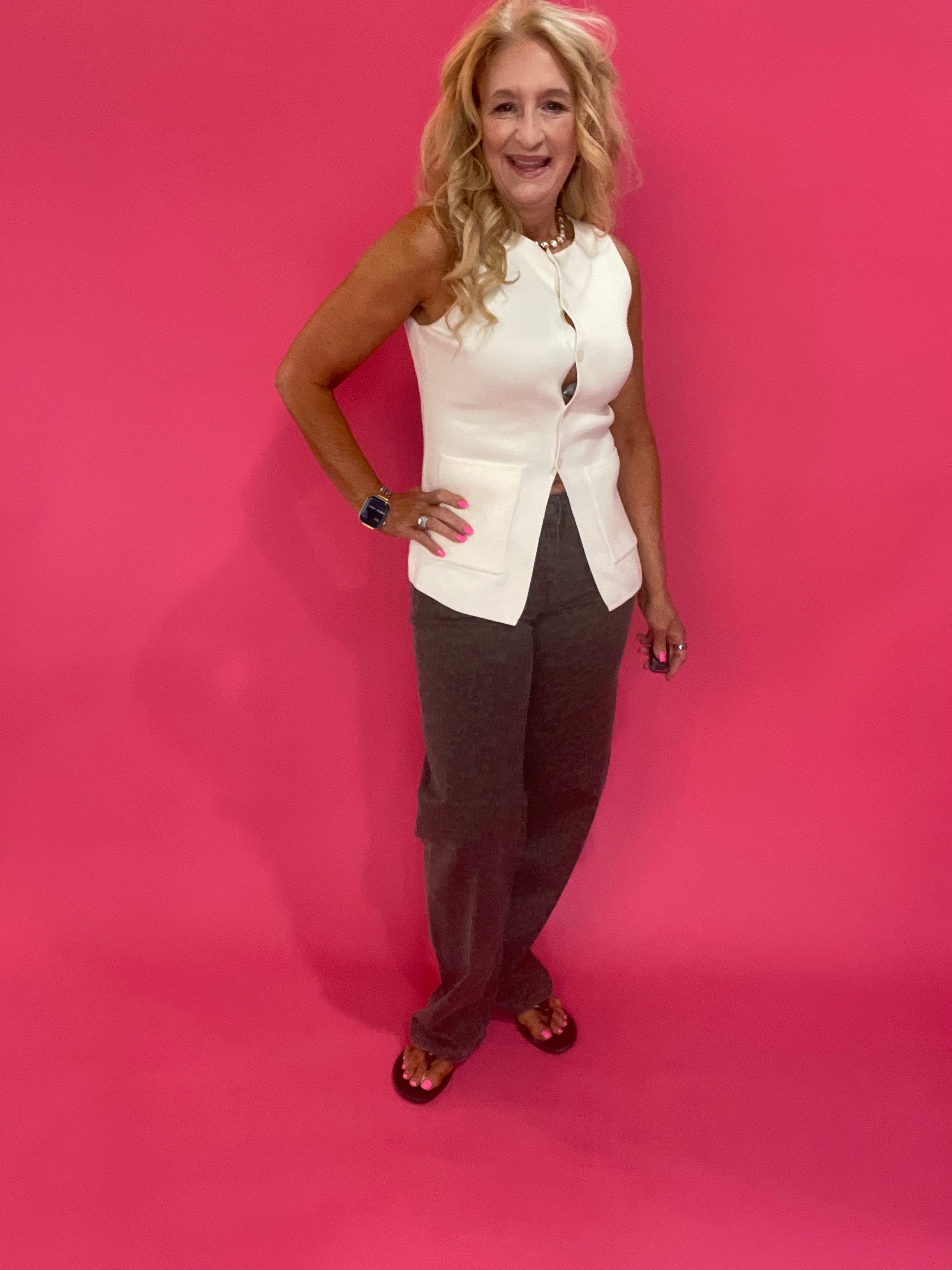 The Modern Muse Sweater Vest in Ivory