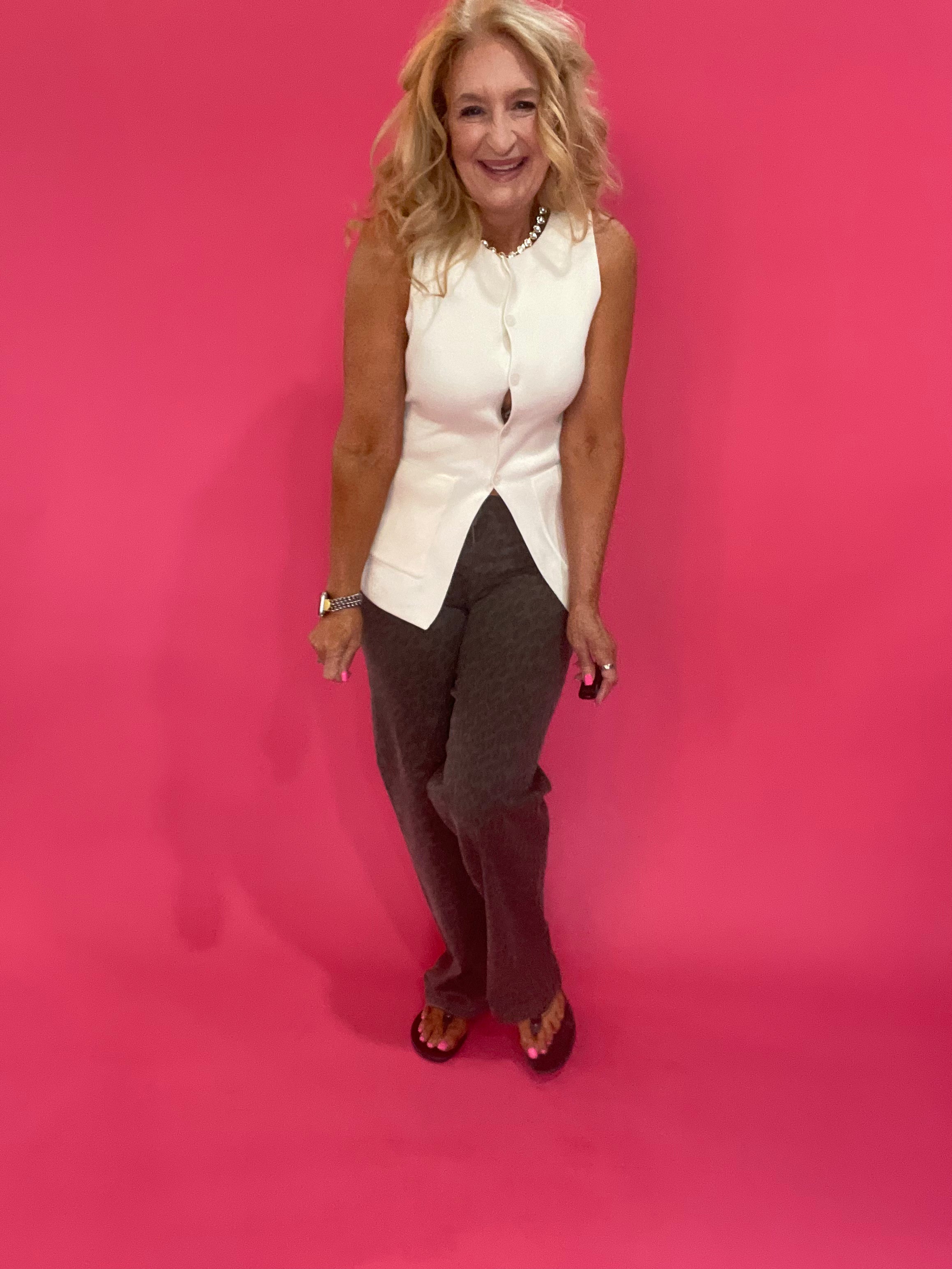 The Modern Muse Sweater Vest in Ivory