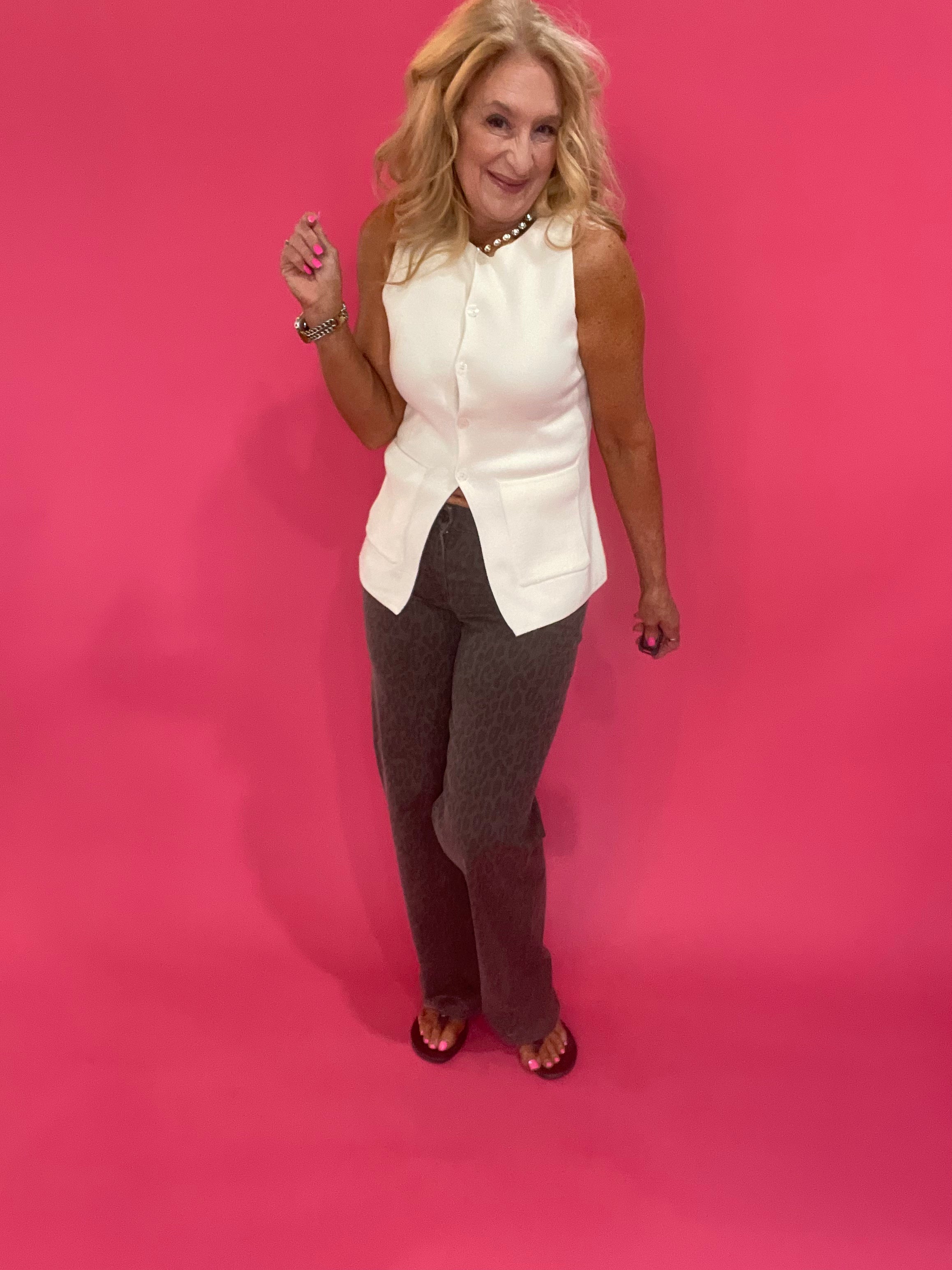 The Modern Muse Sweater Vest in Ivory