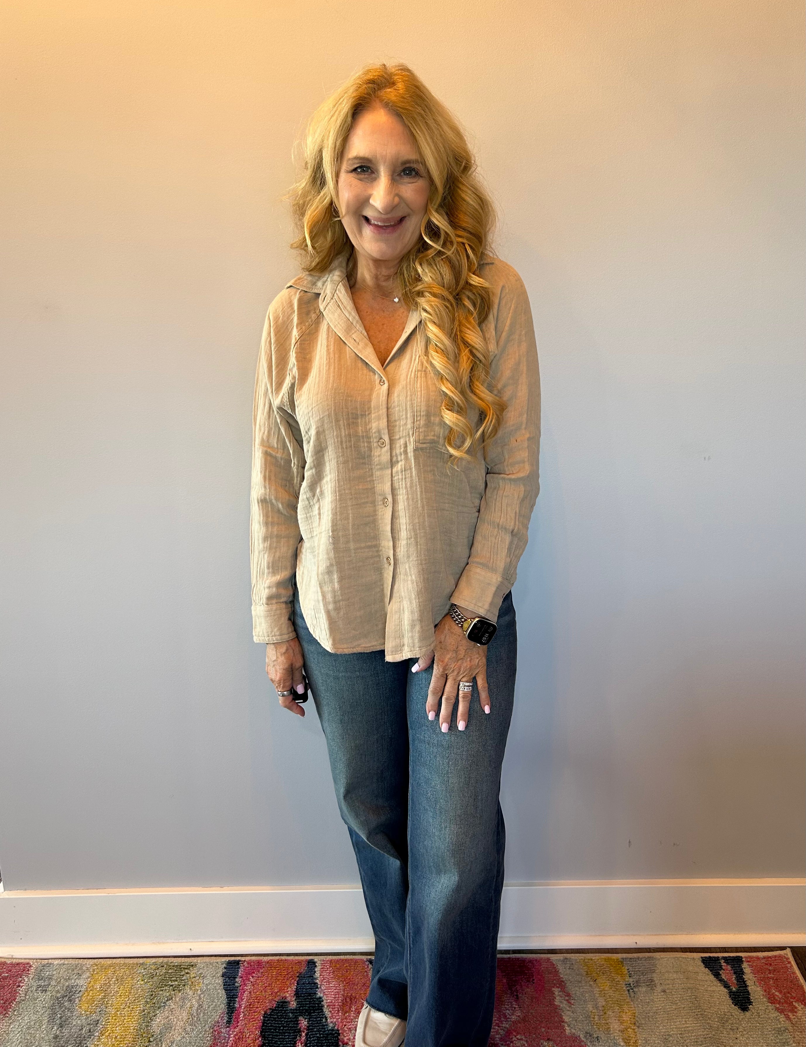 The Perfect Airy Top in Iced Coffee