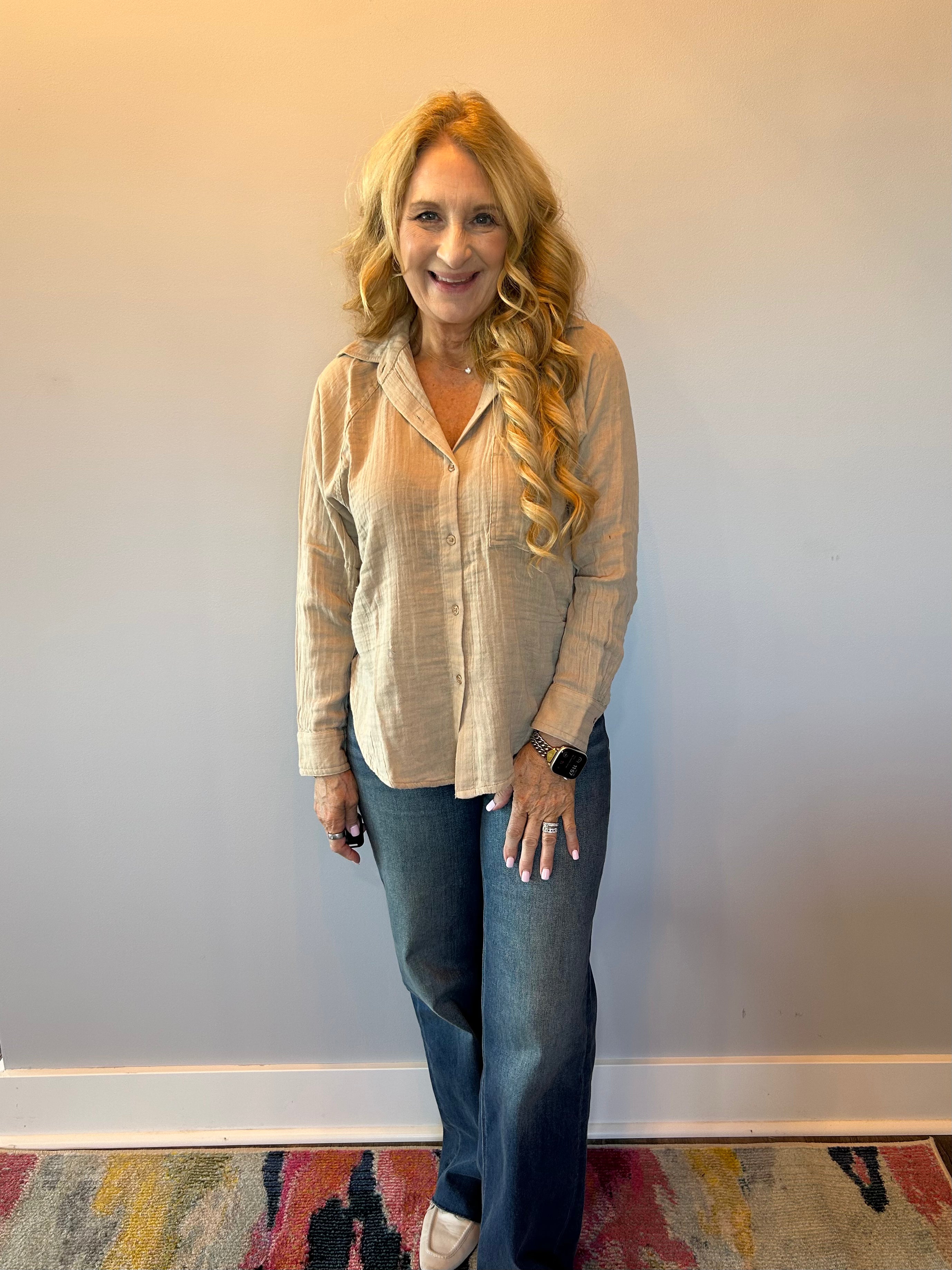 The Perfect Airy Top in Iced Coffee