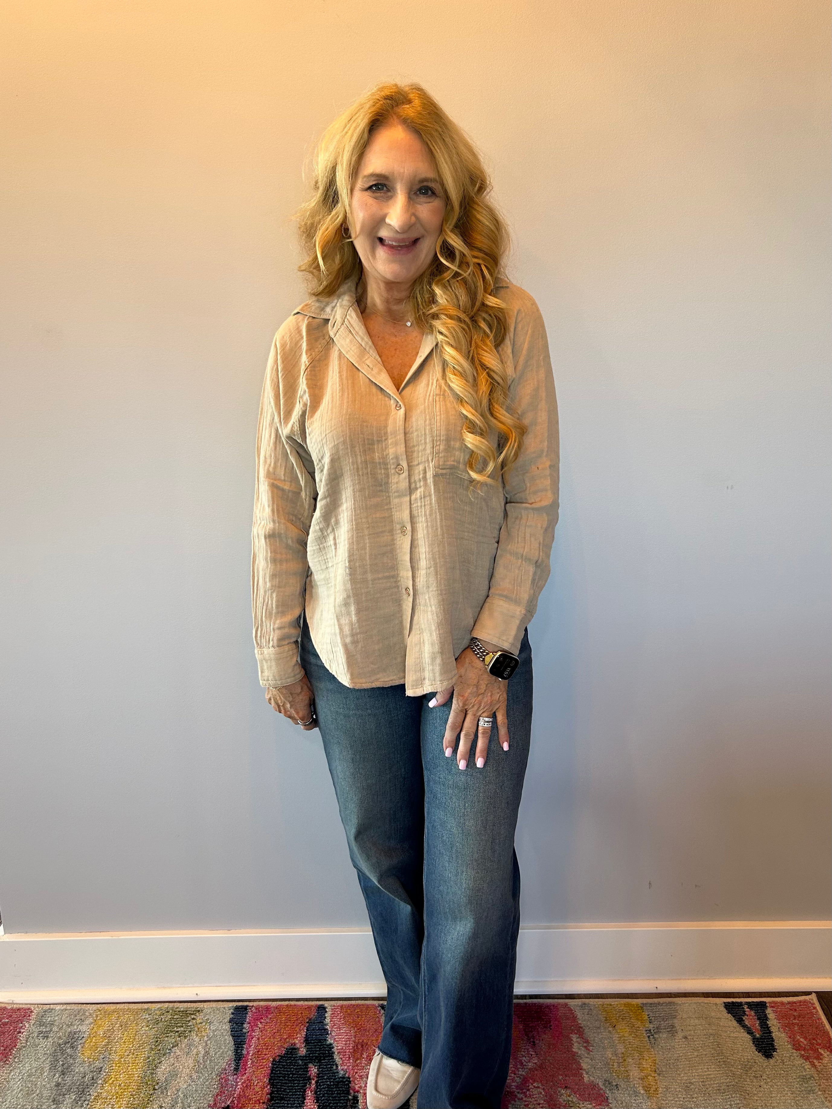 The Perfect Airy Top in Iced Coffee