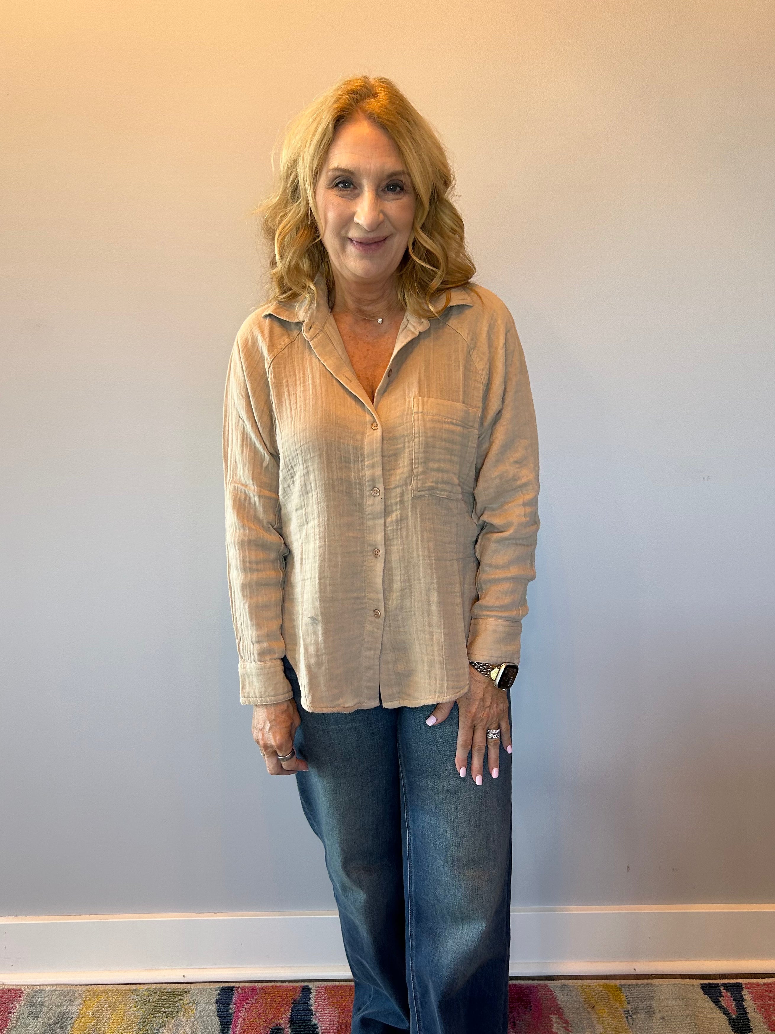 The Perfect Airy Top in Iced Coffee