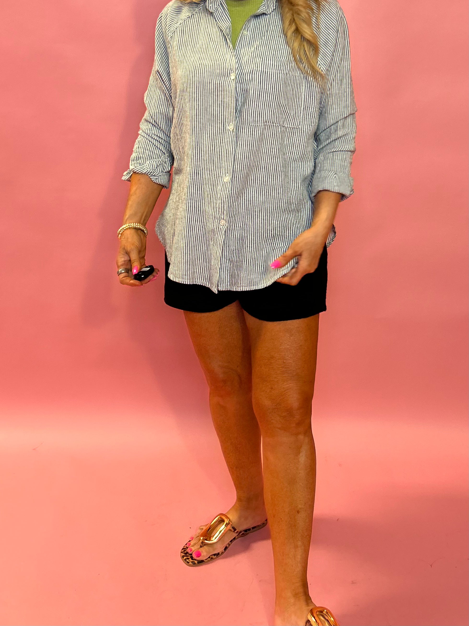 The Perfect Linen Top in Sea Salt