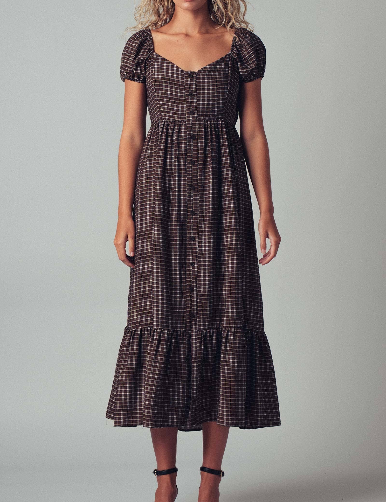 The Picnic Date Check Midi Dress