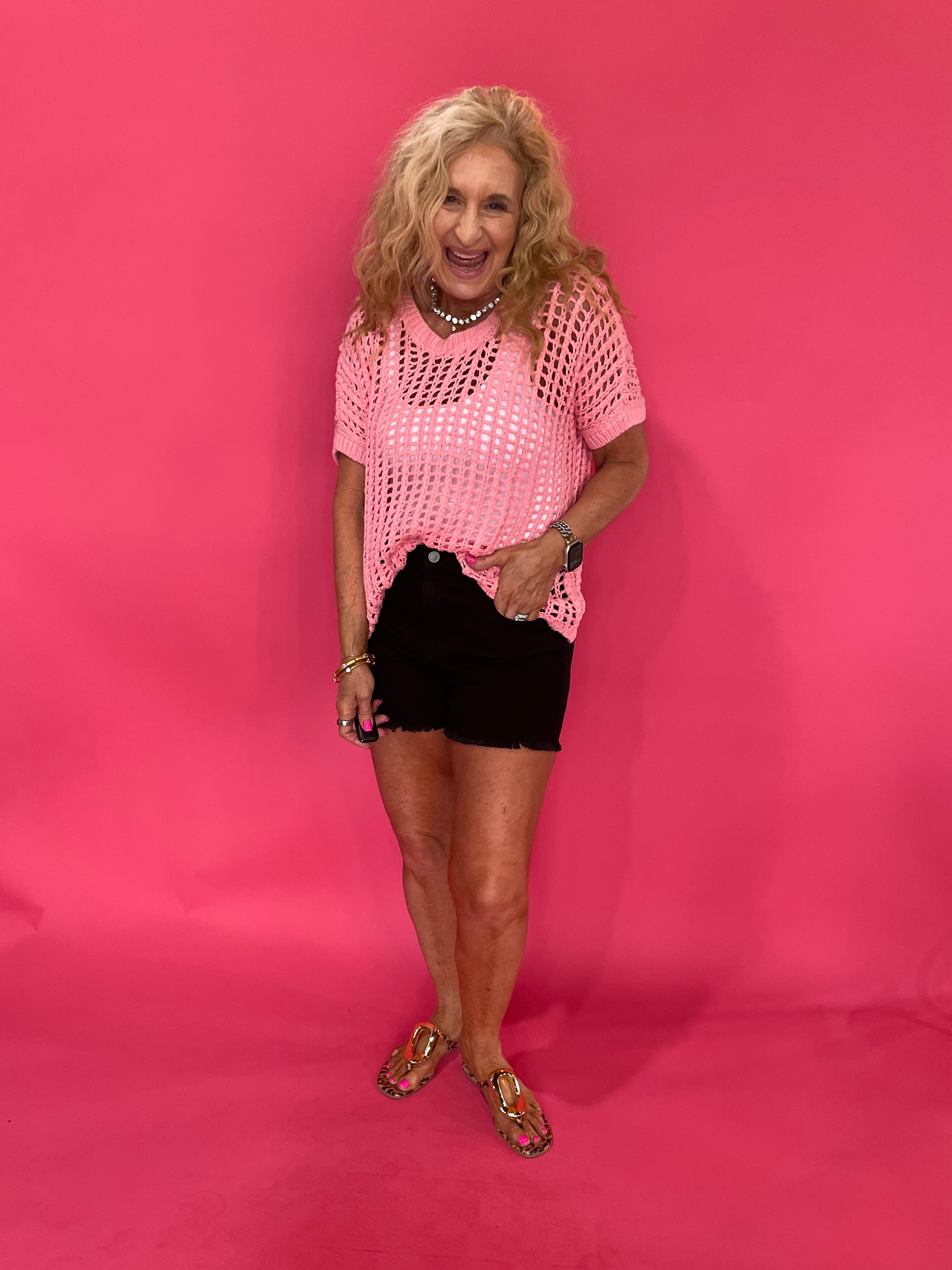The “Pink Paradise” Crochet Sweater - Shabby 2 Chic Boutiques