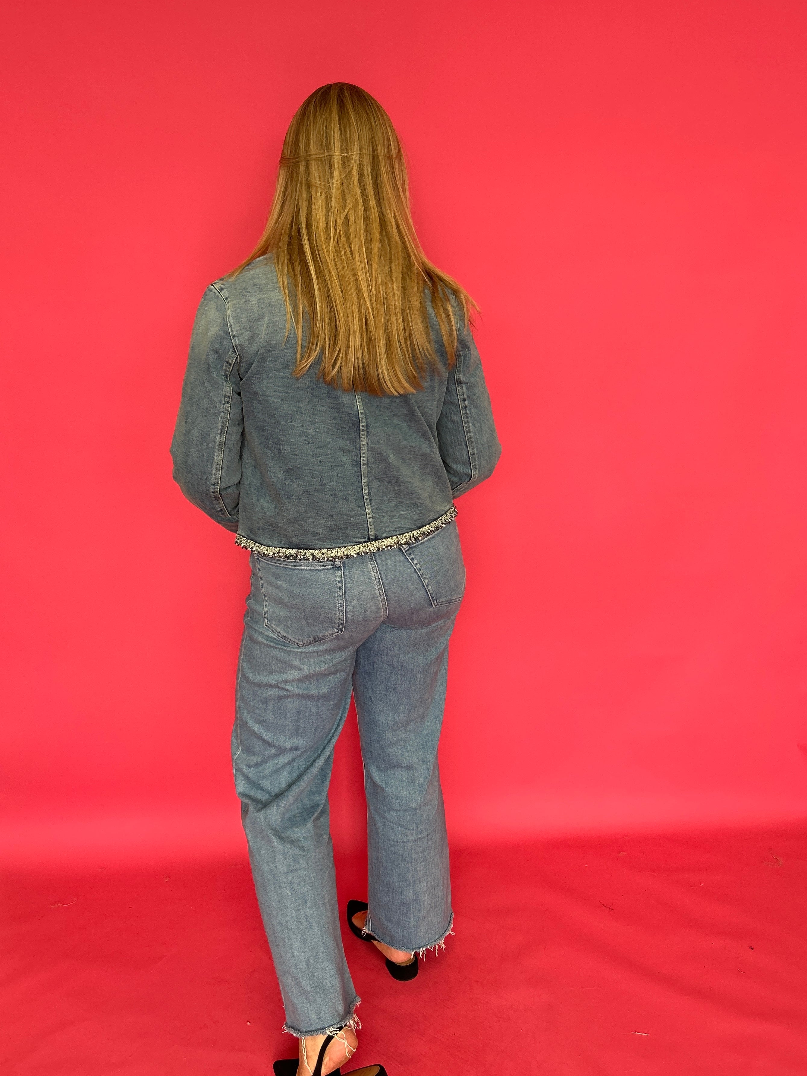The Polished Edge Tweed-Trim Denim Jacket - Shabby 2 Chic Boutiques