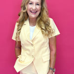 The Polished Line Pin-Tucked Short Sleeve Blazer - Shabby 2 Chic Boutiques