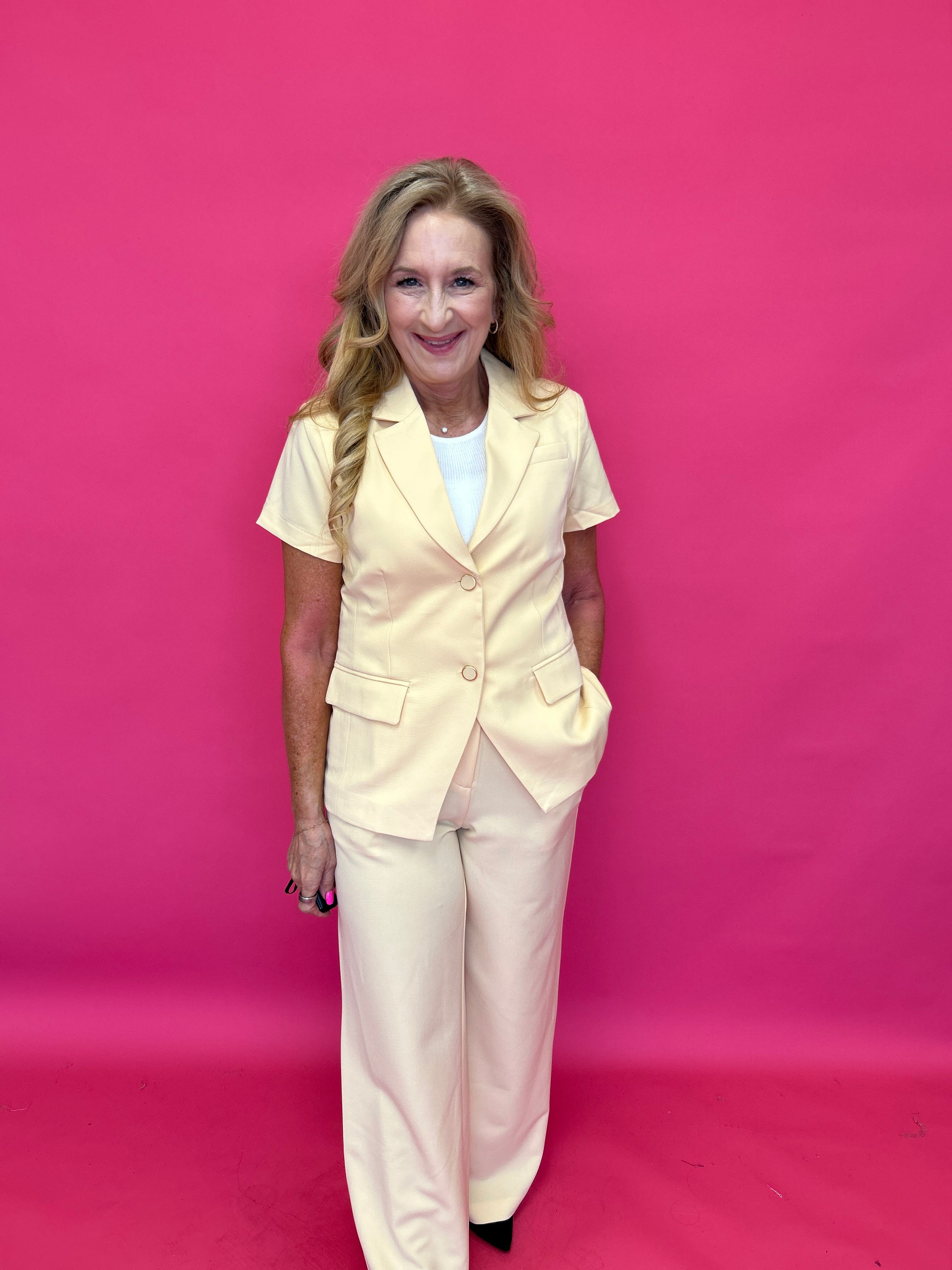 The Polished Line Pin-Tucked Short Sleeve Blazer - Shabby 2 Chic Boutiques