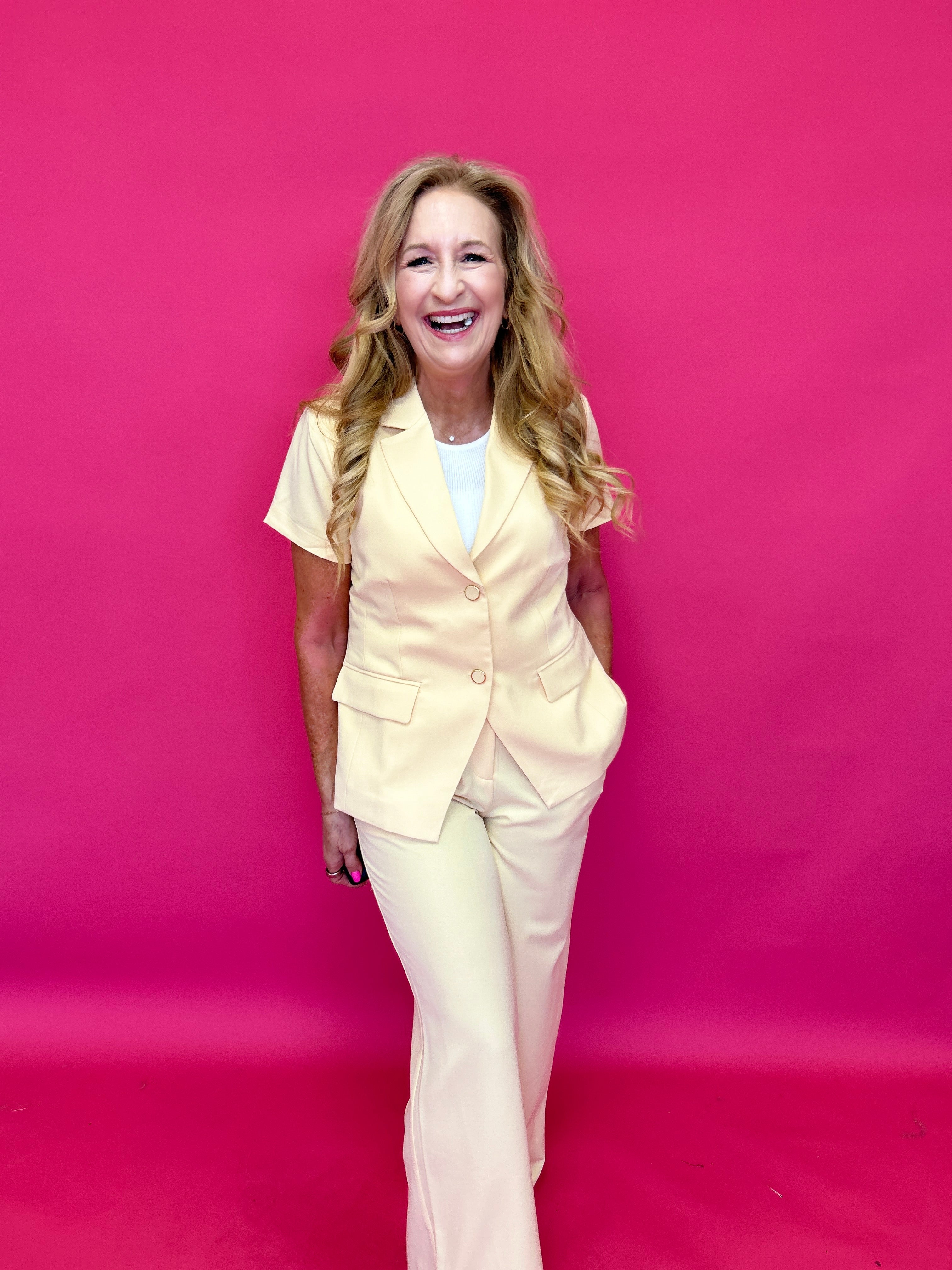 The Polished Line Pin-Tucked Short Sleeve Blazer - Shabby 2 Chic Boutiques