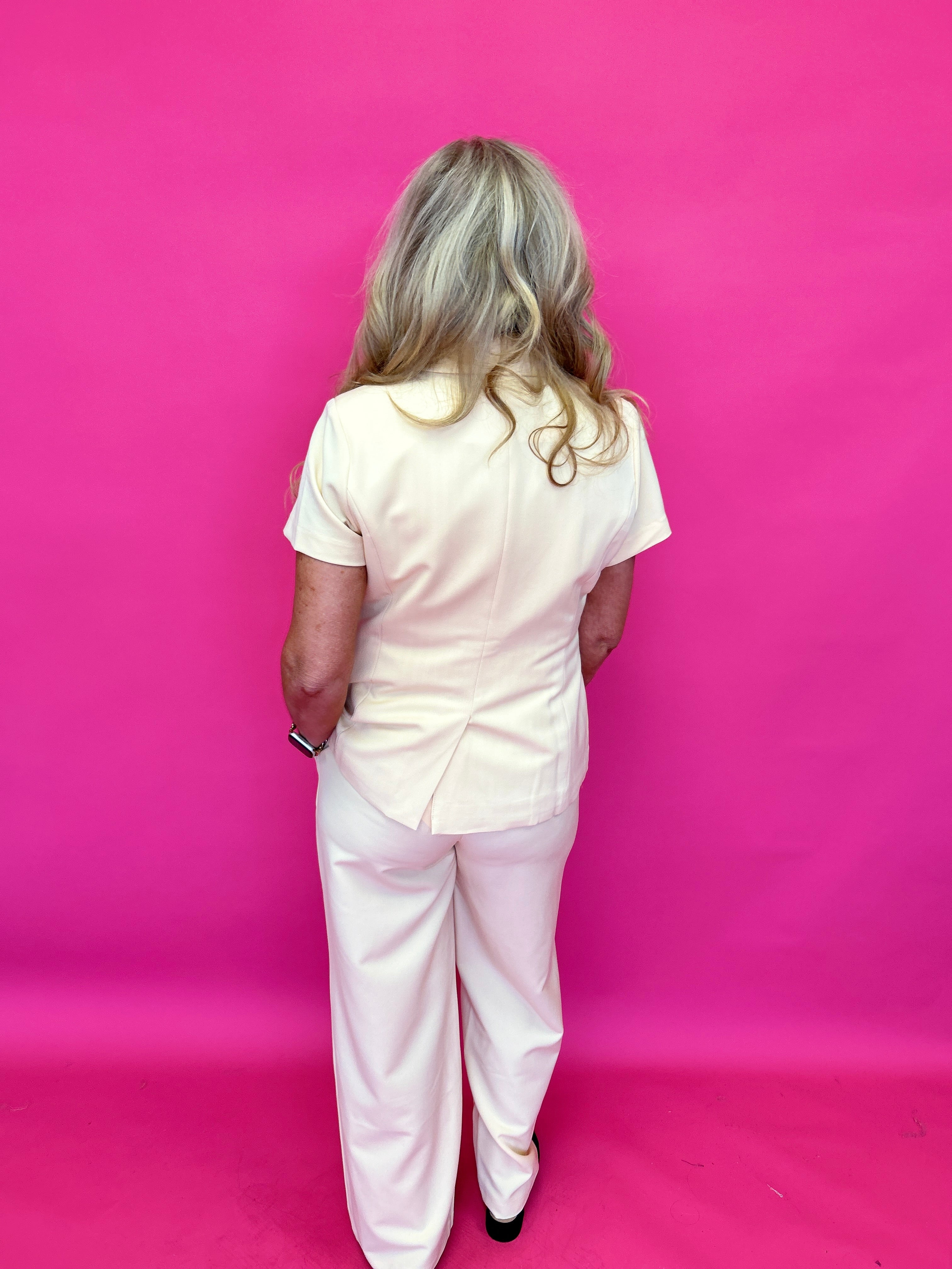 The Polished Line Pin-Tucked Short Sleeve Blazer - Shabby 2 Chic Boutiques