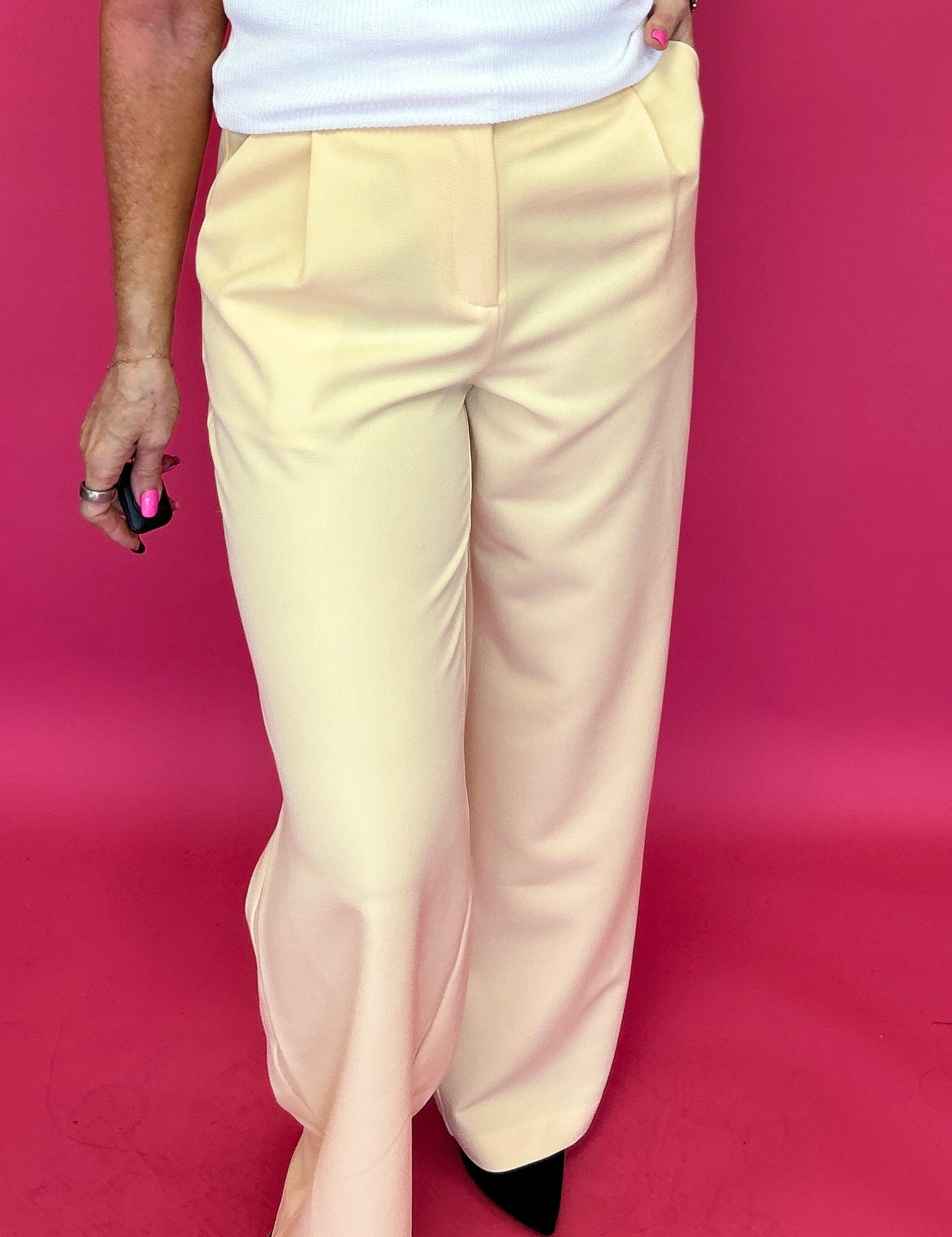 The Polished Line Pin-Tucked Trouser  in Navy - Shabby 2 Chic Boutiques