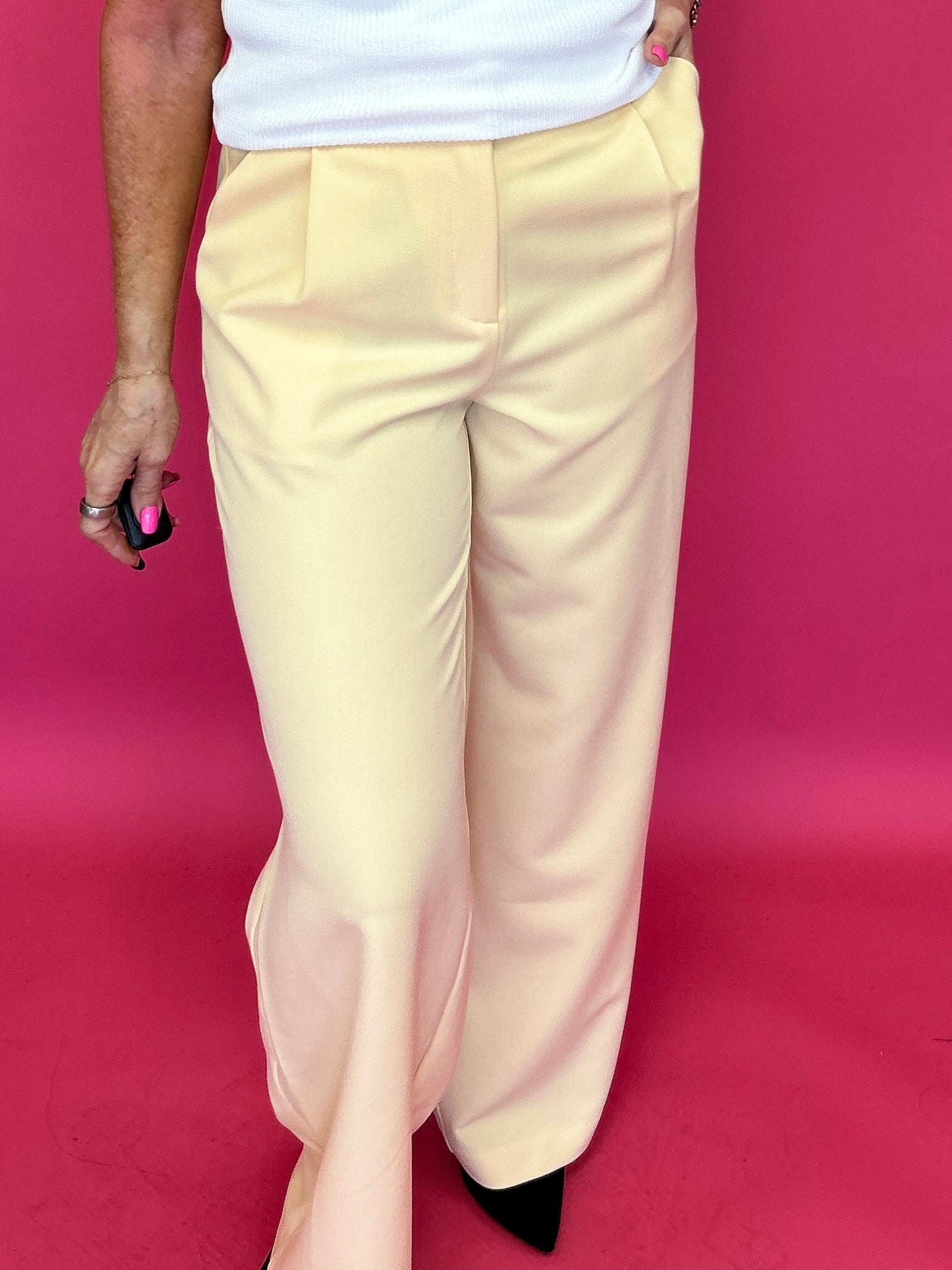 The Polished Line Pin-Tucked Trouser  in Navy - Shabby 2 Chic Boutiques