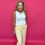 The Polished Line Pin-Tucked Trouser  in Navy - Shabby 2 Chic Boutiques