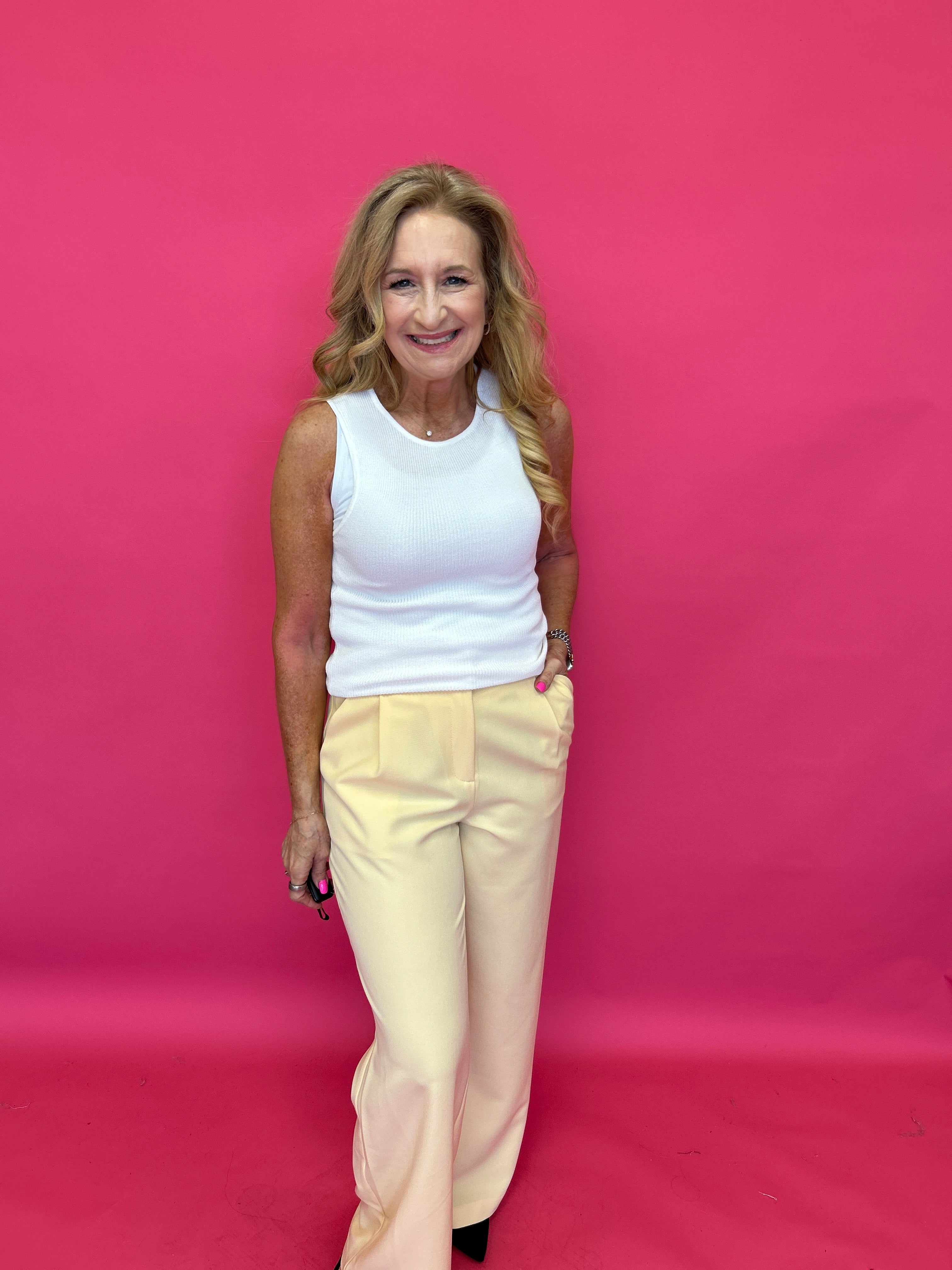 The Polished Line Pin-Tucked Trouser  in Navy - Shabby 2 Chic Boutiques