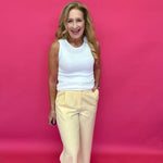 The Polished Line Pin-Tucked Trouser  in Navy - Shabby 2 Chic Boutiques