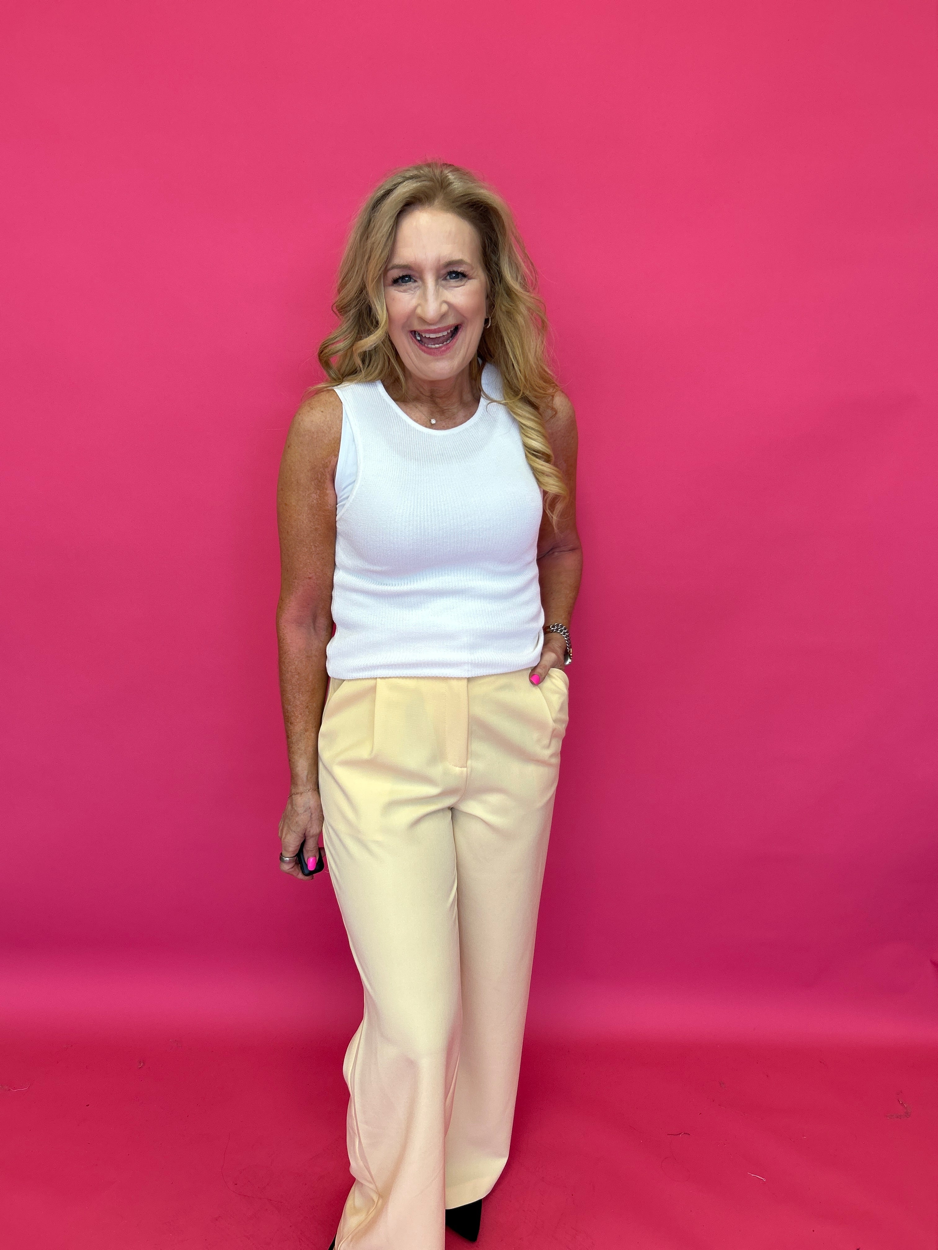 The Polished Line Pin-Tucked Trouser  in Navy - Shabby 2 Chic Boutiques