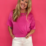 The Pop Off Pink Cropped Scuba Top - Shabby 2 Chic Boutiques