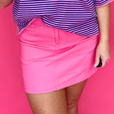 The Pretty in Pink Stretch Denim Mini - Shabby 2 Chic Boutiques