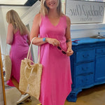 The Reverie Slub Dress in Pink