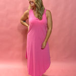 The Reverie Slub Dress in Pink