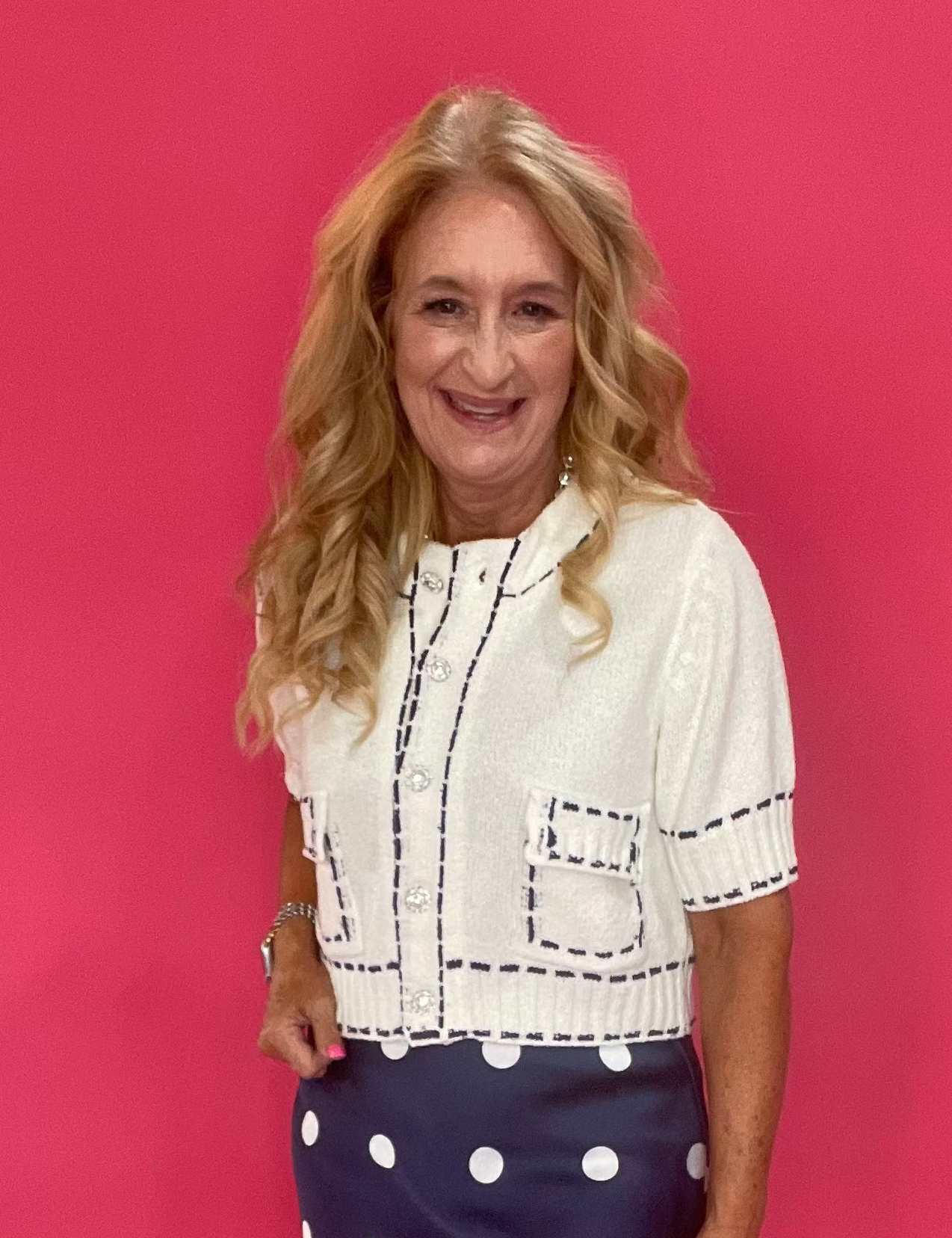 The Riviera Stitch Short Sleeve Cardigan in Ivory