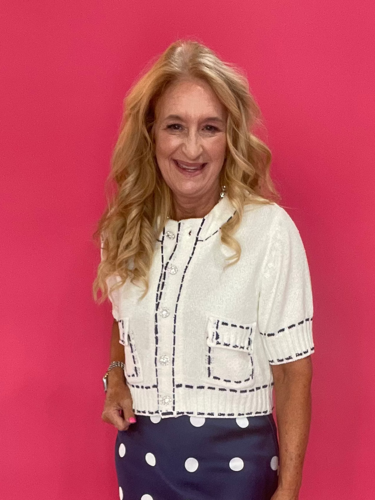 The Riviera Stitch Short Sleeve Cardigan in Ivory