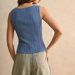 The Sleek Rib Knit Top in Brown