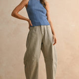The Sleek Rib Knit Top in Brown
