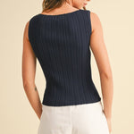 The Sleek Rib Knit Top in Brown