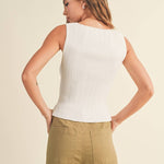 The Sleek Rib Knit Top in Brown