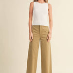 The Sleek Rib Knit Top in Brown