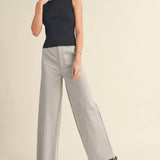 The Sleek Rib Knit Top in Brown